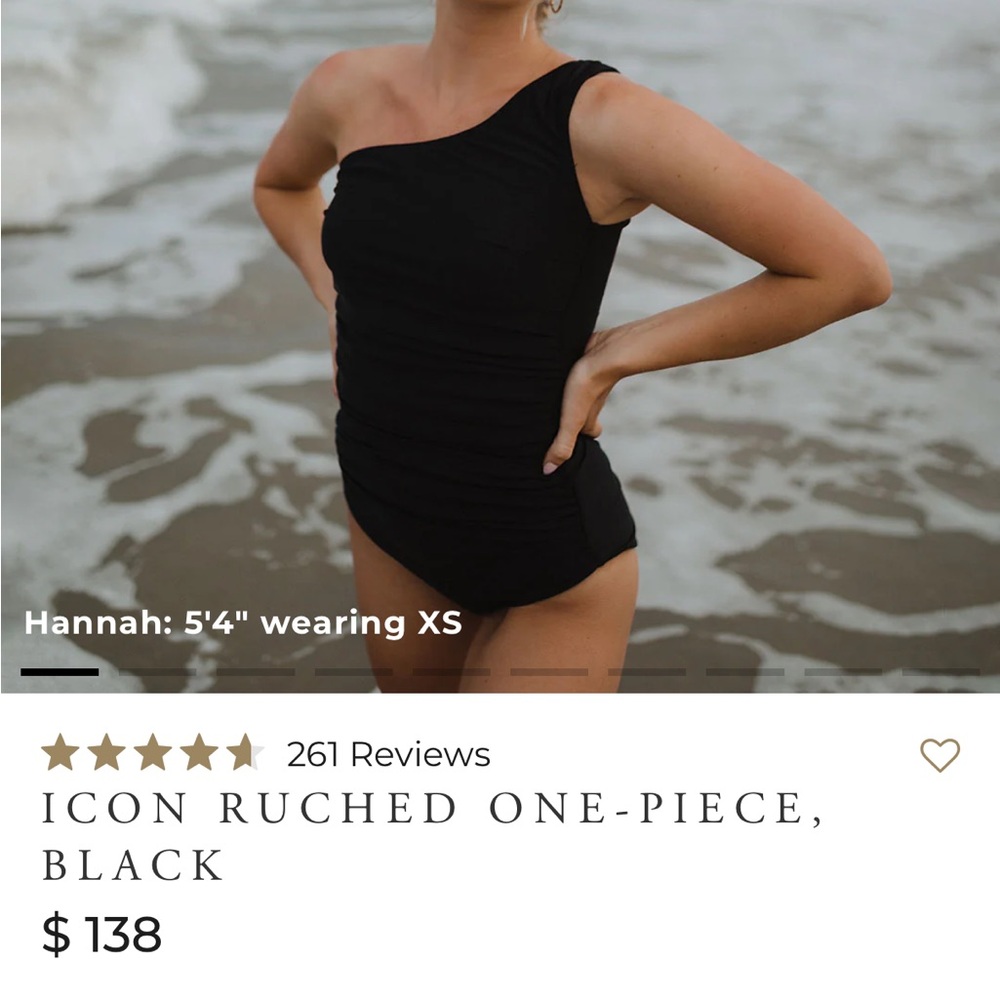 Albion Black Icon Ruched One-Piece size small